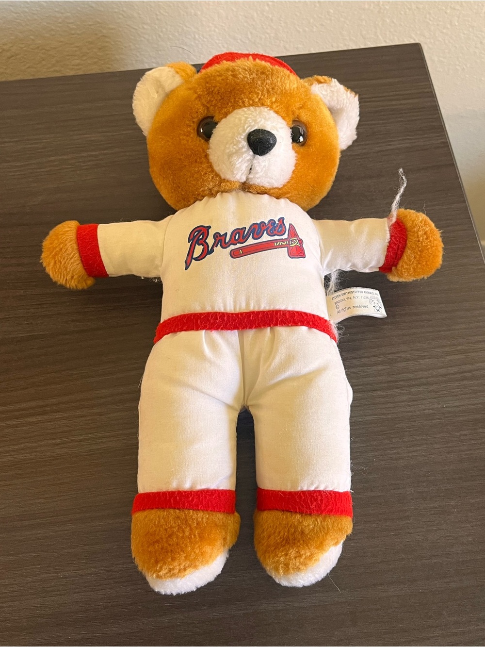 Vintage 90’s Steven Smith Stuffed Bear Animal Atlanta Braves MLB